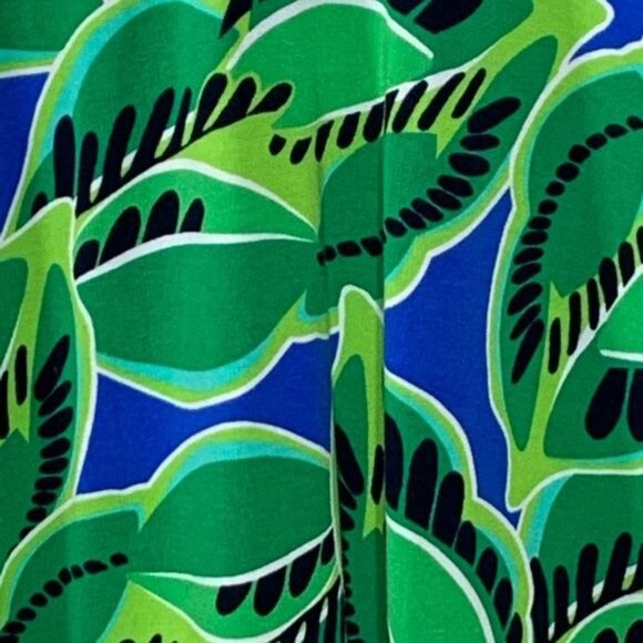 Crown & Ivy XS Tunic Top Green Blue Leaf Print Boho Fall Casual - Picture 11 of 13